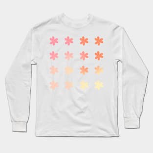 Back to School Pink and Coral Gradient Flowers Long Sleeve T-Shirt